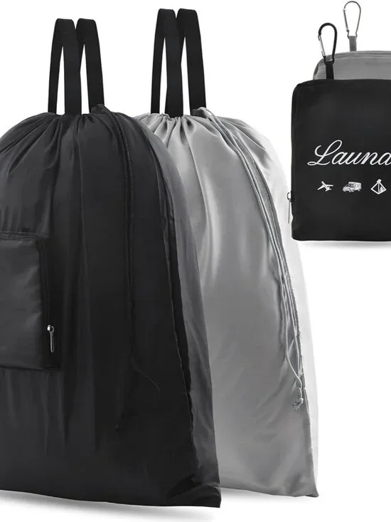 2 Pcs Travel Laundry Bags, Dirty Clothes Organizer【Upgraded】with Handles and Alu - Picture 1 of 7
